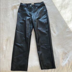 Aritzia Black Leather Pants